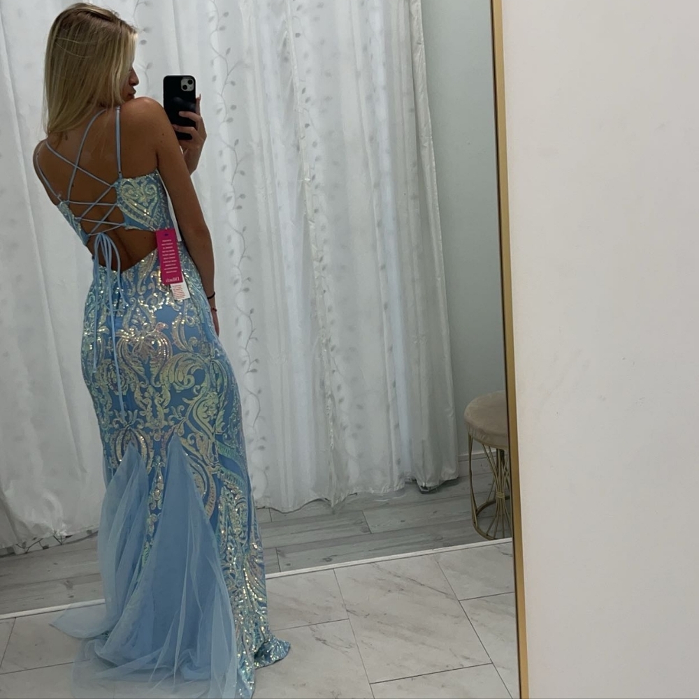 Othr Light Blue Sequin Maxi Dress